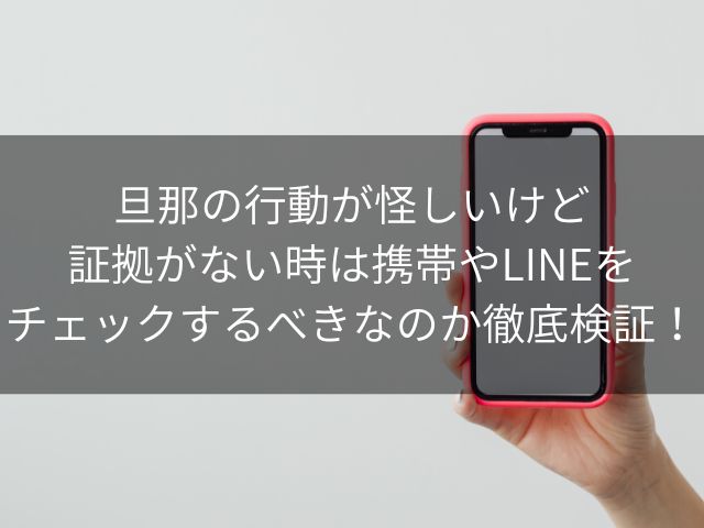 旦那の行動が怪しいけど証拠がない時は携帯やLINEをチェックするべきなのか徹底検証！